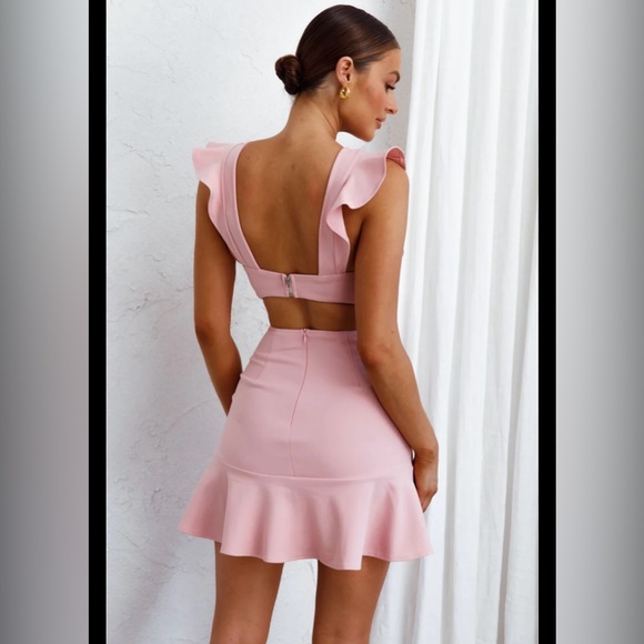 Lulu's Pink Ruffle Mini Dress - Picture 2 of 7